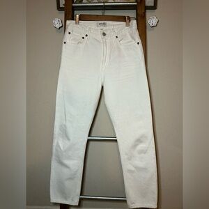 🍀AGOLDE Riley High Rise Cropped White Jean - Size 25